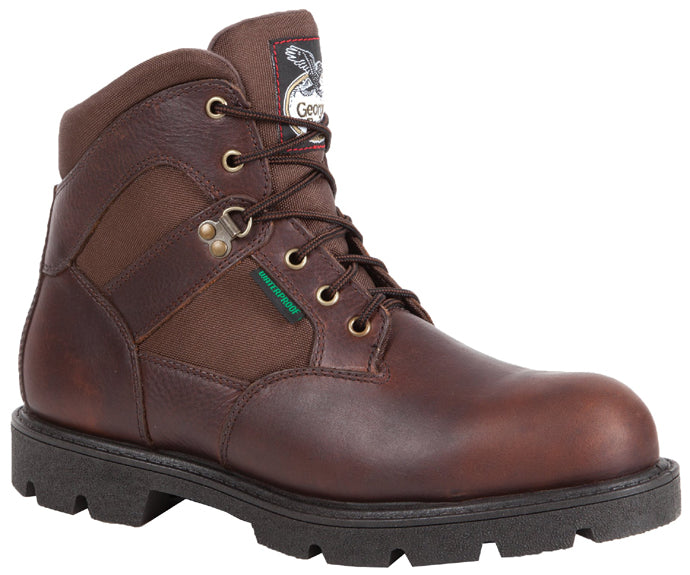 Georgia Boot Brown Homeland Steel Toe Waterproof Men's Work Boot G105 **ONLINE ONLY