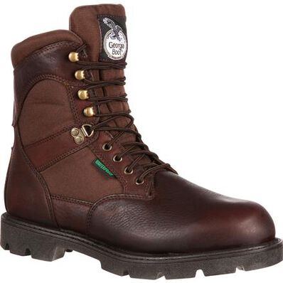 Georgia Boot Brown Homeland Waterproof 600G Insulated Men's Work Boot G109 **ONLINE ONLY