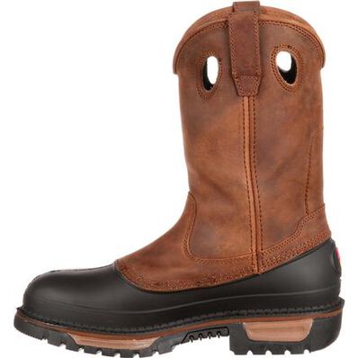 Georgia Boot Brown Muddog Steel Toe Waterproof Men's Wellington Pull On Boot G5594 **ONLINE ONLY
