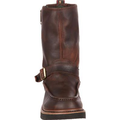 Georgia Boot Brown Side Zip Men's Waterproof Work Wellington G4124 **ONLINE ONLY
