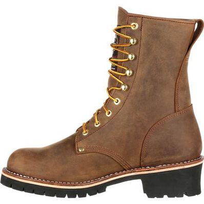 Georgia Boot Brown Steel Toe Waterproof 400G Insulated Logger Mens Work Boots GB00065 **ONLINE ONLY