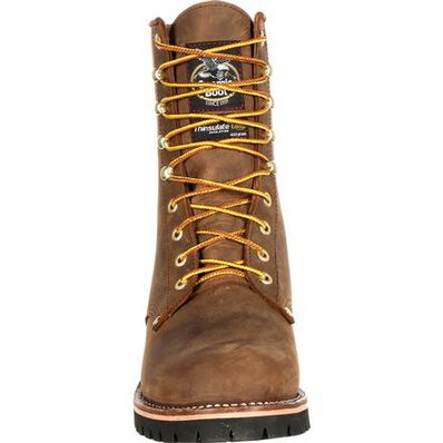 Georgia Boot Brown Steel Toe Waterproof 400G Insulated Logger Mens Work Boots GB00065 **ONLINE ONLY