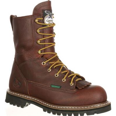Georgia Boot Chocolate Steel Toe Waterproof Lace-To-Toe Men's Work Boot G103 **ONLINE ONLY
