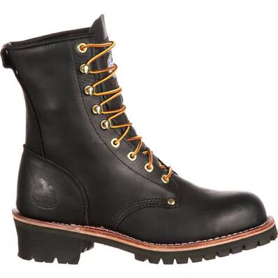 Georgia Boot Mens Black Logger Work Boots G8120 **ONLINE ONLY