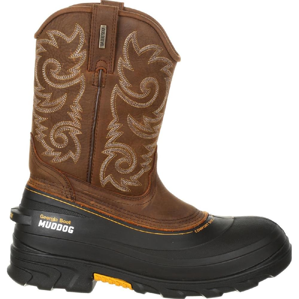 Georgia Boot Red Brown Muddog Waterproof Western Mens Work Wellington Boots GB00244