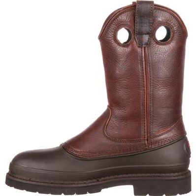 Georgia Boot Soggy Brown Muddog Steel Toe Wellington Men's Work Boot G5655 **ONLINE ONLY