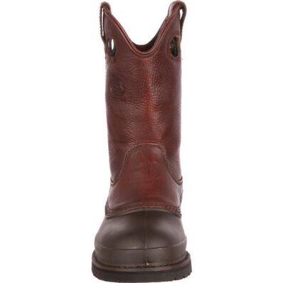 Georgia Boot Soggy Brown Muddog Steel Toe Wellington Men's Work Boot G5655 **ONLINE ONLY