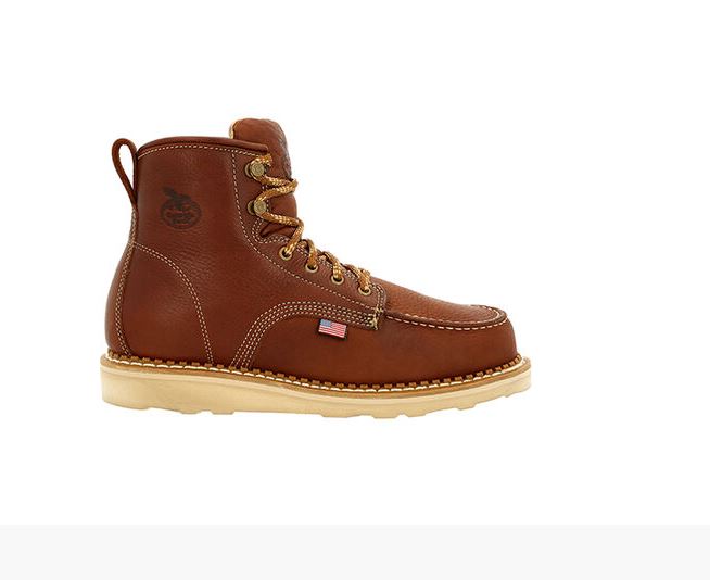 Georgia Boot USA Brown Wedge Moc Toe Men's Work Boot GB00358 **ONLINE ONLY
