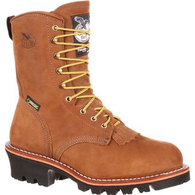 Georgia Boot Worn Saddle Steel Toe Goretex Waterproof 400G Insulated Mens Logger Boots G9382 **ONLINE ONLY
