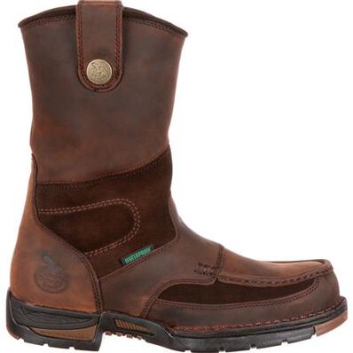 Georgia Boots Brown Athens Mens Waterproof Wellington Work Boot G4403 **ONLINE ONLY