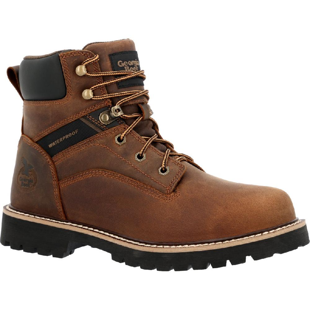 Georgia Boots Brown Core 37 Steel Toe 6 inch Men's Waterproof Work Boots GB00636