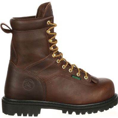 Georgia Chocolate Brown Lace-To-Toe Steel Toe Waterproof Mens Work Boots G8341 **ONLINE ONLY