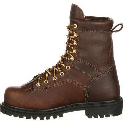 Georgia Chocolate Brown Lace-To-Toe Steel Toe Waterproof Mens Work Boots G8341 **ONLINE ONLY