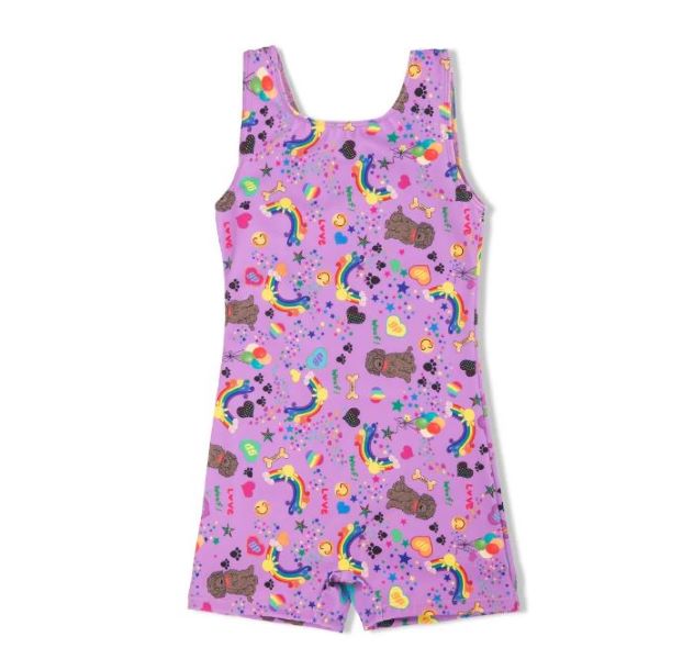Girl Power Sport Lavender Olivia's Doodle Biketard LE103BB