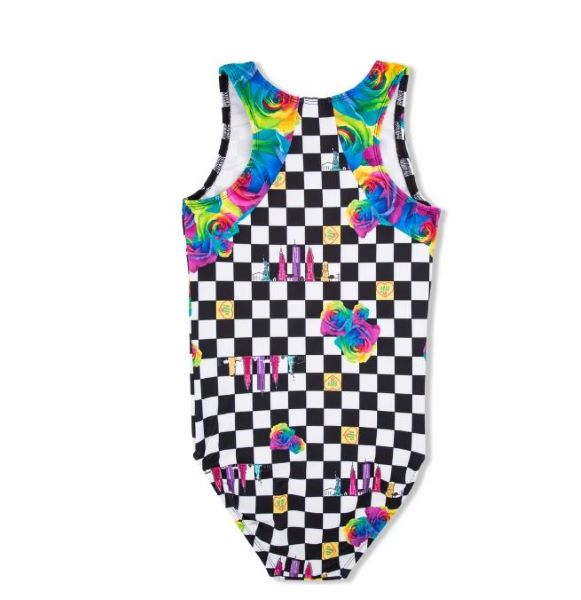 Girl Power Sport NY Love Check Leotard LE106-GPNY