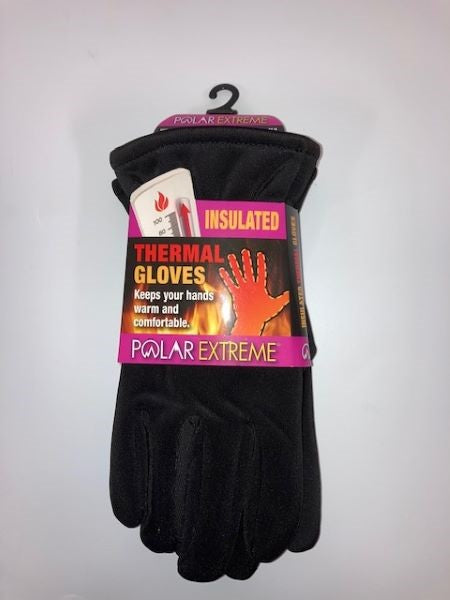 Gold Medal Black Polar Extreme Womens Stretch Lined Insulated Thermal Gloves PE-H-GLV-131-W