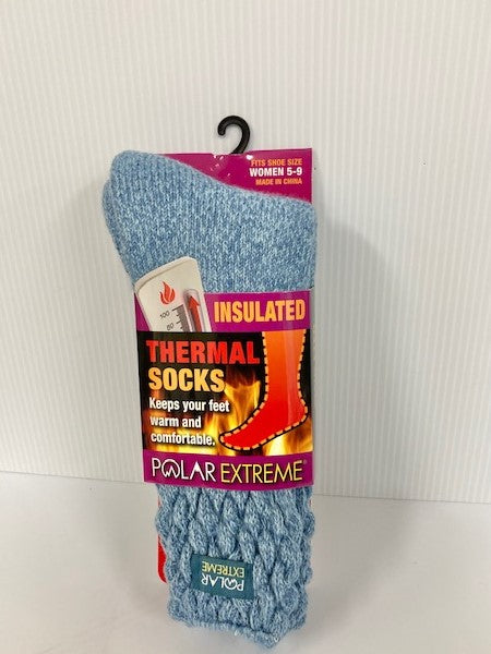 Gold Medal Blue Polar Extreme Womens Textured Marl Insulated Thermal Socks PE-H-79TM-BLUE
