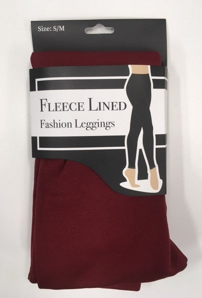 Gold Medal Burgundy Womens Fleece Lined Leggings 362SL-SL-BURG