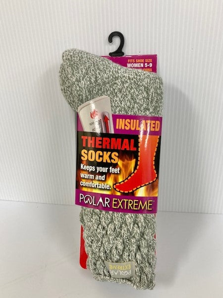 Gold Medal Charcoal Polar Extreme Textured Marl Womens Insulated Thermal Socks PE-H-79TM-GREY