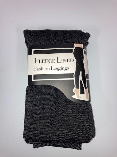 Gold Medal Denim Black Womens Fleece Lined Fashion Leggings 370SL-DEN