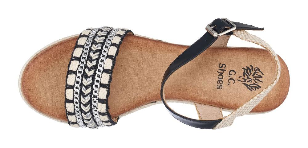 Good Choice Black Cheri Platform Wedge Sandals