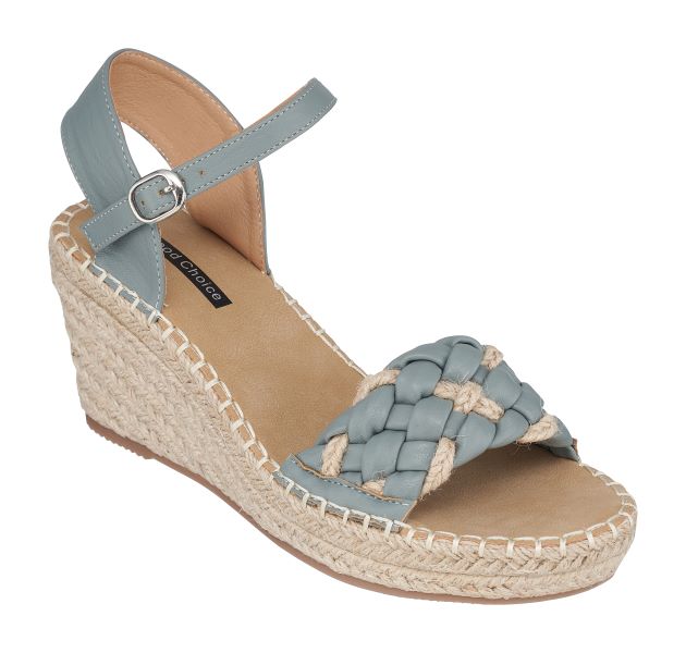 Good Choice Blue Cati Espadrille Womens Wedge Sandals