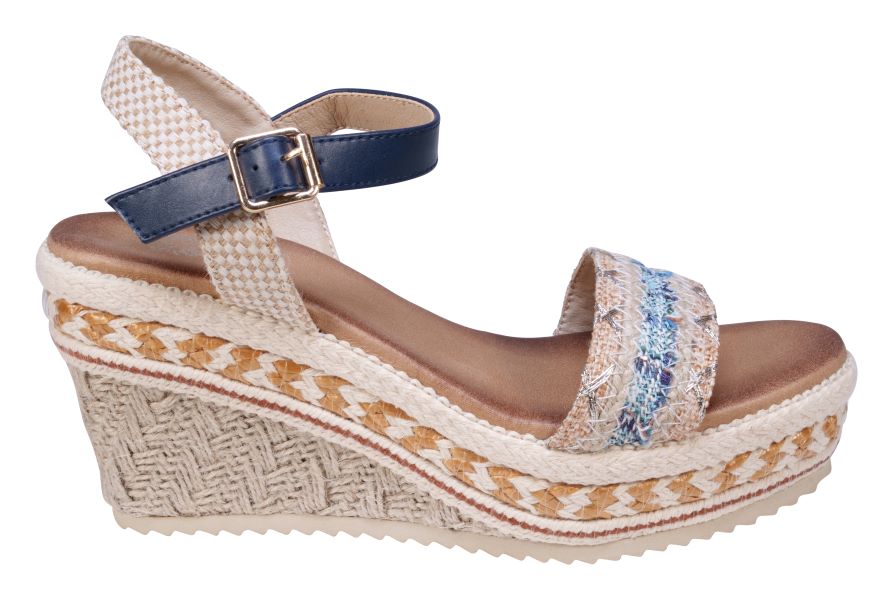 Good Choice Shoes Blue Lauren Women's Espadrille Wedges LAUREN-BLUE