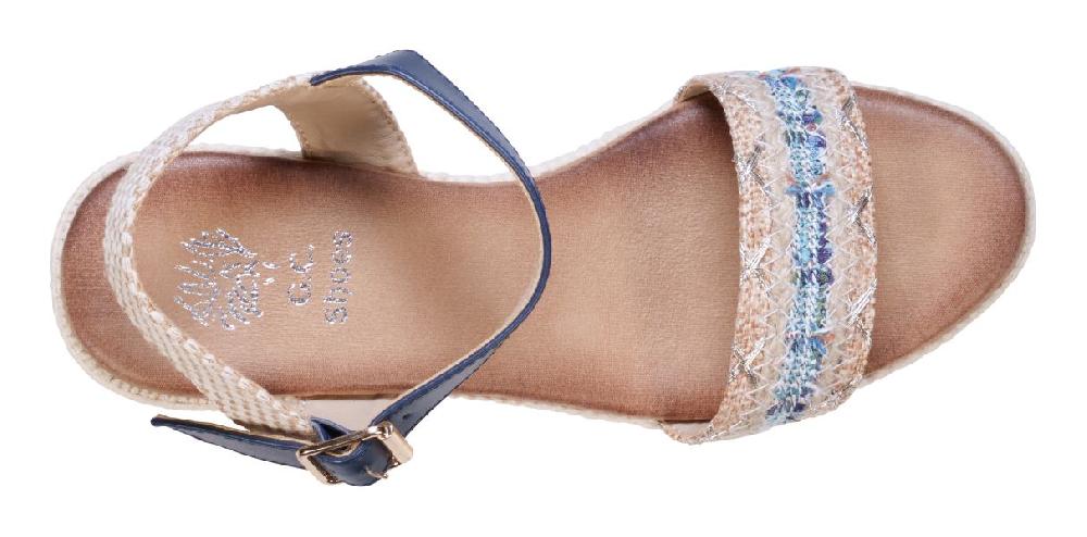 Good Choice Shoes Blue Lauren Women's Espadrille Wedges LAUREN-BLUE