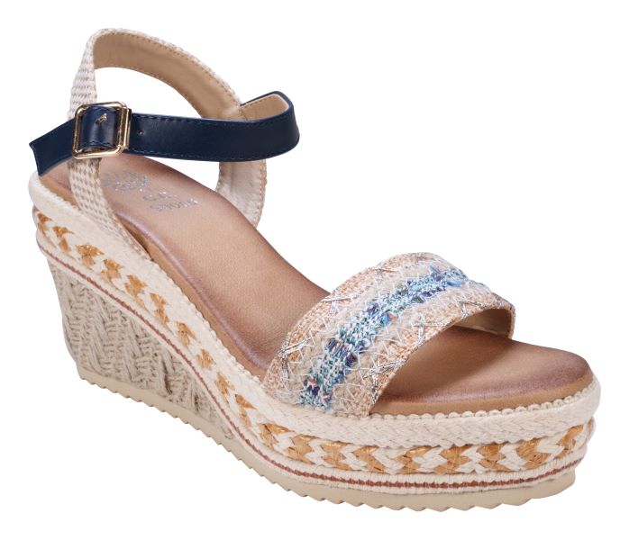 Good Choice Shoes Blue Lauren Women's Espadrille Wedges LAUREN-BLUE