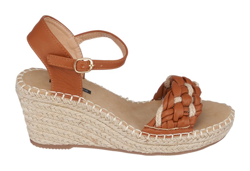 Good Choice Tan Cati Espadrille Womens Wedge Sandals