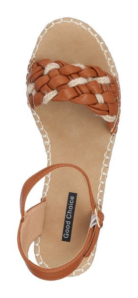 Good Choice Tan Cati Espadrille Womens Wedge Sandals