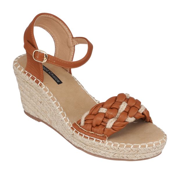Good Choice Tan Cati Espadrille Womens Wedge Sandals