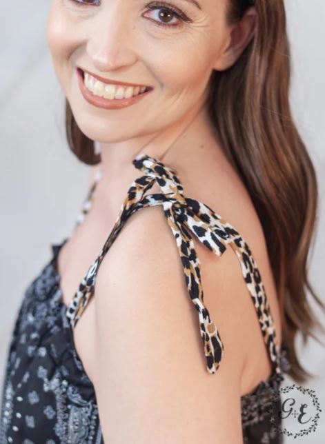 Grace And Emma Black Bandana The Carry On Tie Strap Tank Top 3698C-BLK