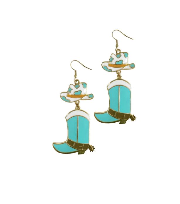 Grace and Emma by Southern Grace Turquoise Western Enamel Earrings AE91487-TQ