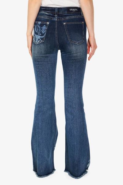 Grace in LA Cowgirl Fantasy High Waist Flare Print Jeans HL61606