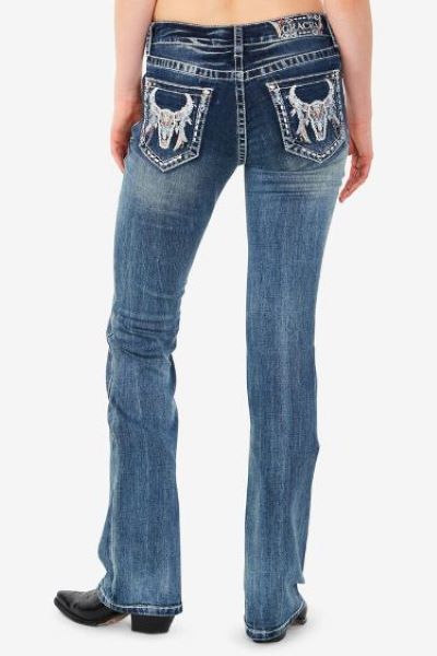 Grace in LA Cowhead Bootcut Ladies Jeans EB61580