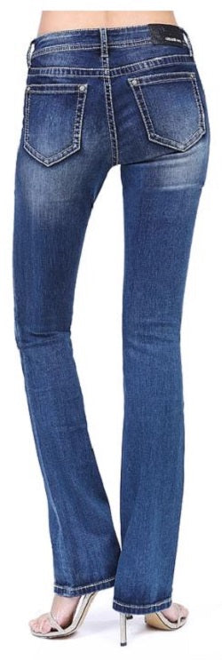 Grace In LA Light Wash Easy Bootcut Womens Jeans EB-51532