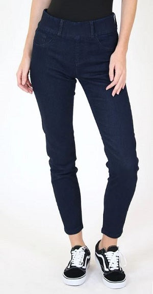 Grace In LA Women's Dark Wash High Waisted Straight Leg Jeggings HTG81398