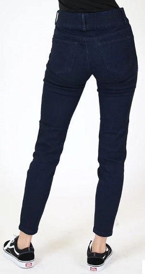 Grace In LA Women's Dark Wash High Waisted Straight Leg Jeggings HTG81398