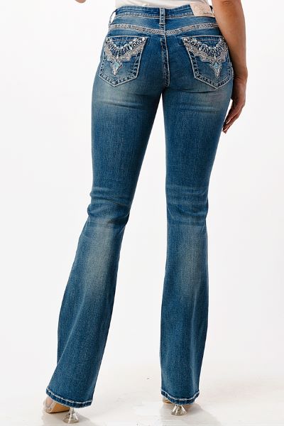 Grace in LA Women's Necklace Pocket Women's Jeans EB81621