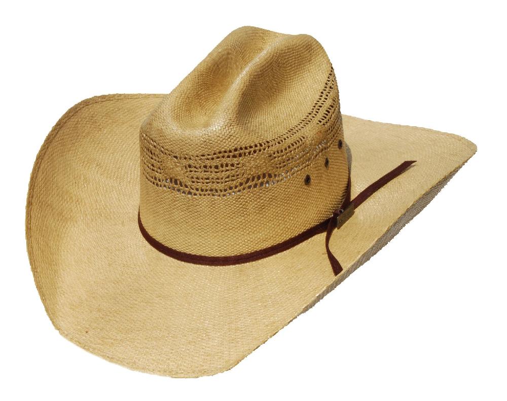 Hat Biz Tan Straw with Ribbon Band Western Hat 84BNRUS