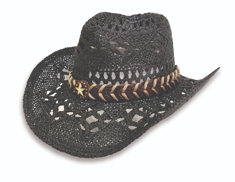 Hat Vision Black Western Hat with Star Band R34
