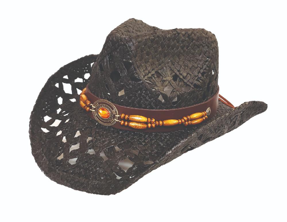 Hat Vision Black Western Hat with Stone Band R20BLACK