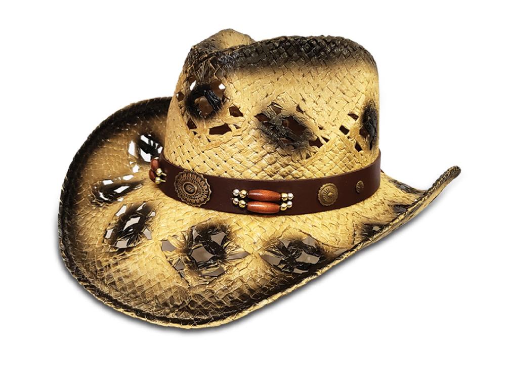 Hat Vision Brown Hat with Black Stain and Trim R21