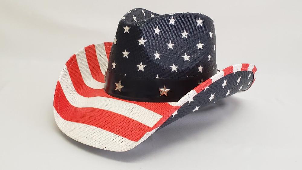 Hat Vision Traditional American Flag Western Hat R11