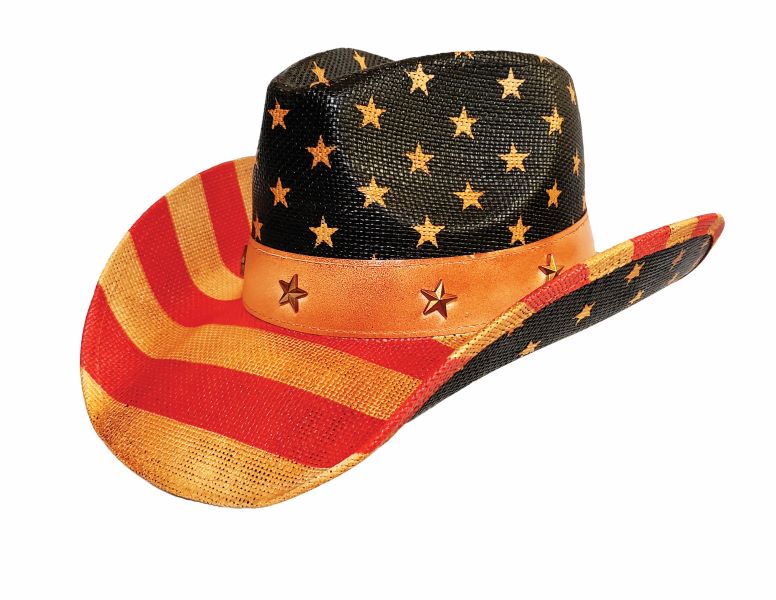 Hat Vision Vintage American Flag Western Hat R10K