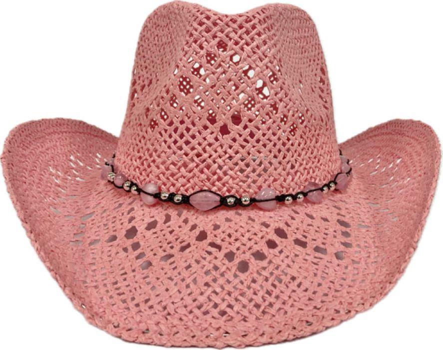 Hatra Pink Western Hat with Toyo Beads R52 PINK