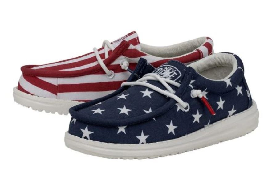 Hey Dude American Flag Wally Youth Patriotic Casual Shoes 40046-9CW
