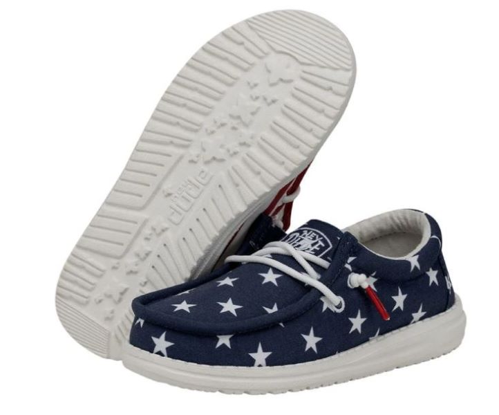 Hey Dude American Flag Wally Youth Patriotic Casual Shoes 40046-9CW