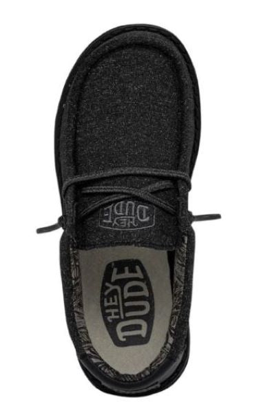 Hey Dude Basic Black Wally Youth Casual Shoes 40041-001